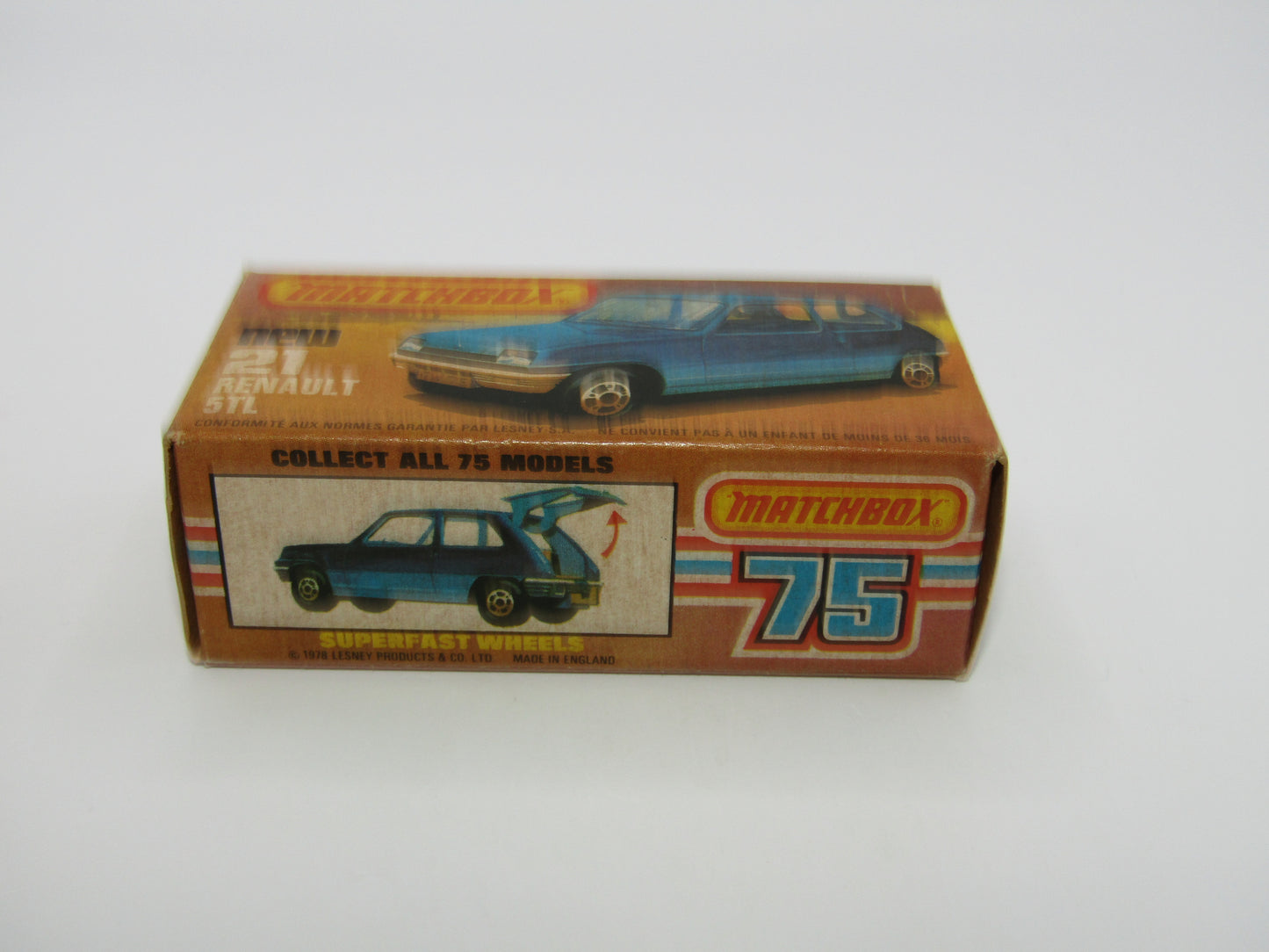 Matchbox Superfast No 21C Renault 5TL Blue SATIN GREY Base