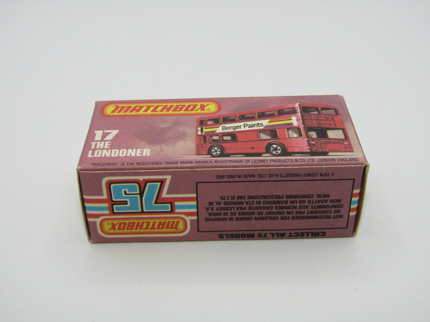 Matchbox Superfast No 17C London Bus DARK RED Rapport