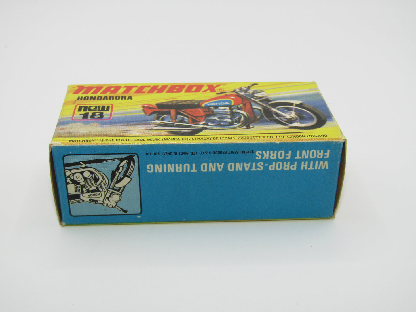 Matchbox Superfast No 18B Hondarora Motorcycle, Red, CHROME Handlebars, Wire Wheels