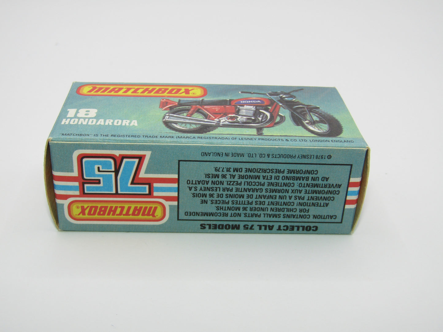 Matchbox Superfast No 18B Hondarora Motorcycle, OLIVE GREEN, No Labels, Wire Wheels