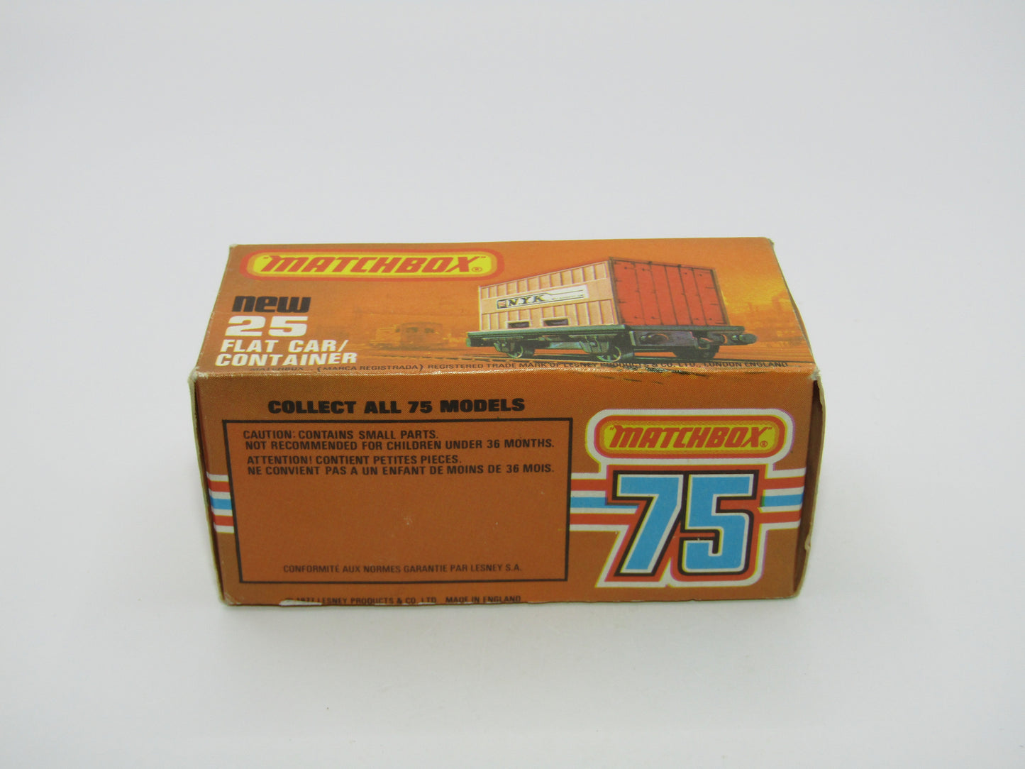Matchbox Superfast No 25C Flat Car Container Red NYK