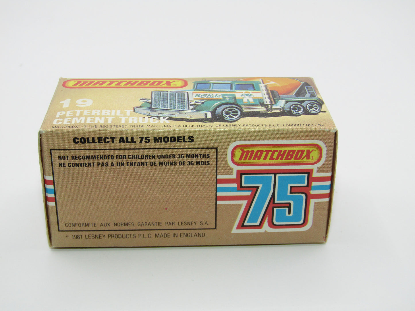 Matchbox Superfast No 19D Peterbilt Cement Truck SOLID GREEN, Amber Windows