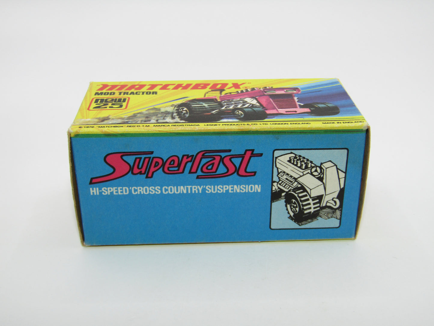 Matchbox Superfast No 25B Mod Tractor Red, 5 SPOKE Front Wheels
