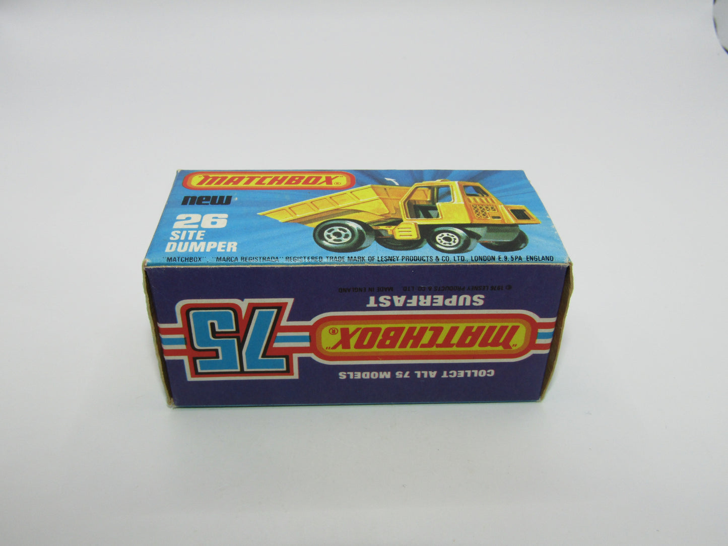 Matchbox Superfast No 26C Site Dumper FLAT BLACK BASE Yellow Hubs