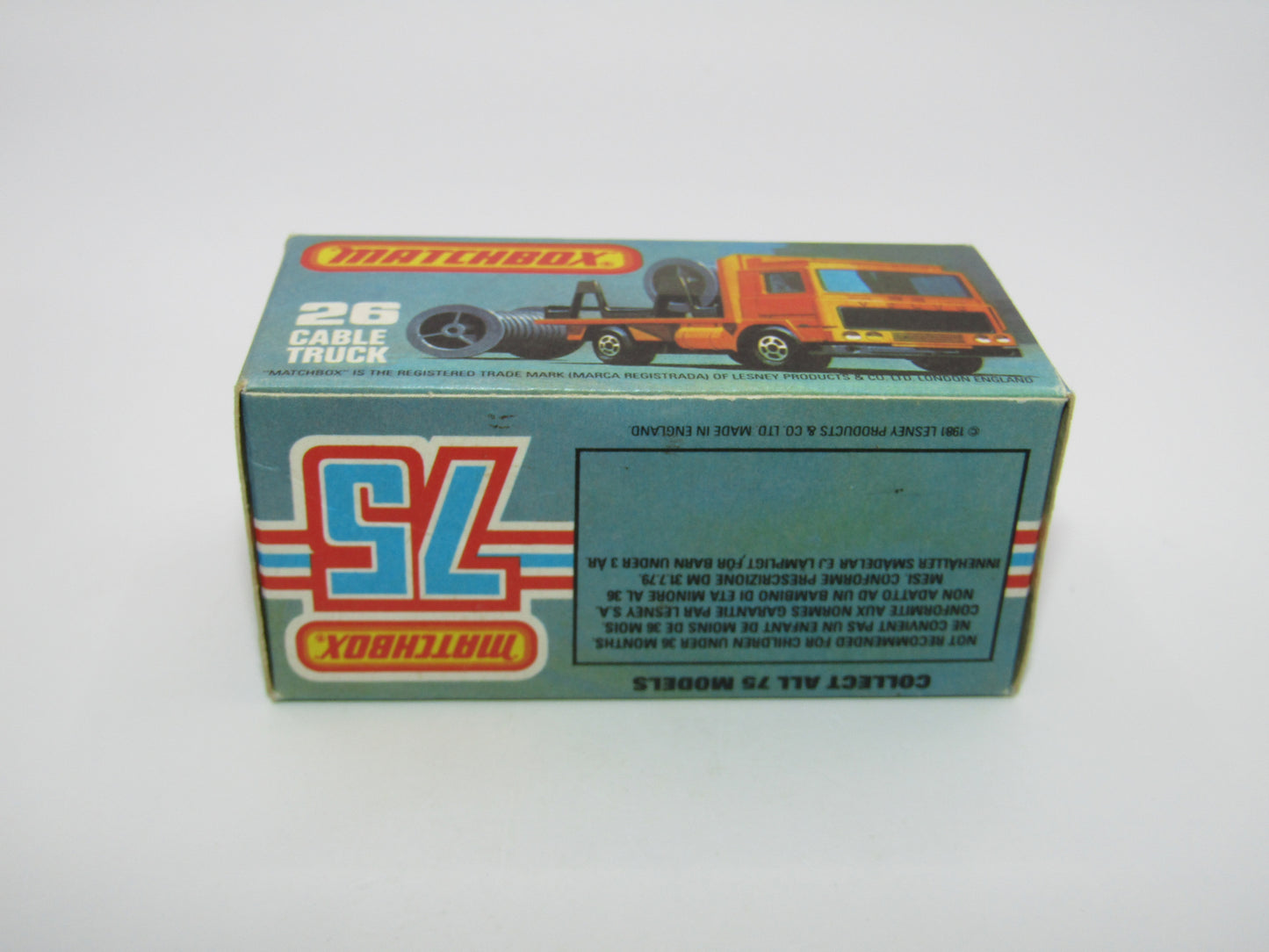 Matchbox Superfast No 26E Volvo Cable Truck RED Base 5 ARCH Wheels