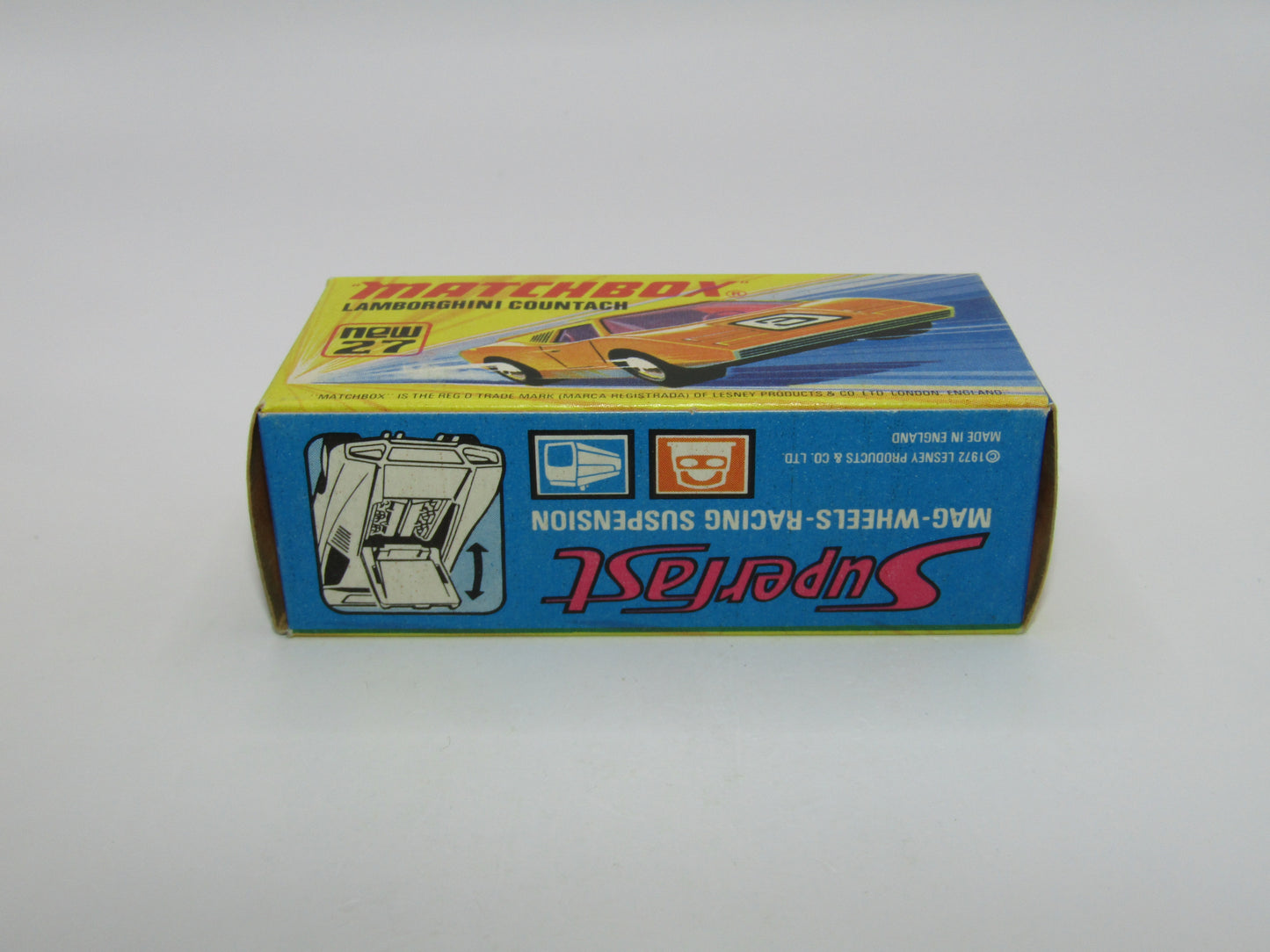 Matchbox Superfast No 27B Lamborghini Countach PURPLE Windows UNPAINTED Base