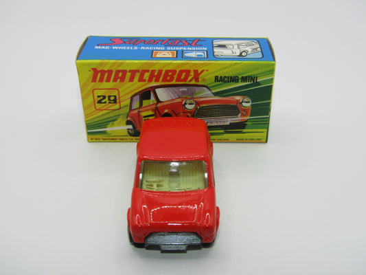 Matchbox Superfast No 29B Racing Mini DARK Orange ORANGE Outline Label