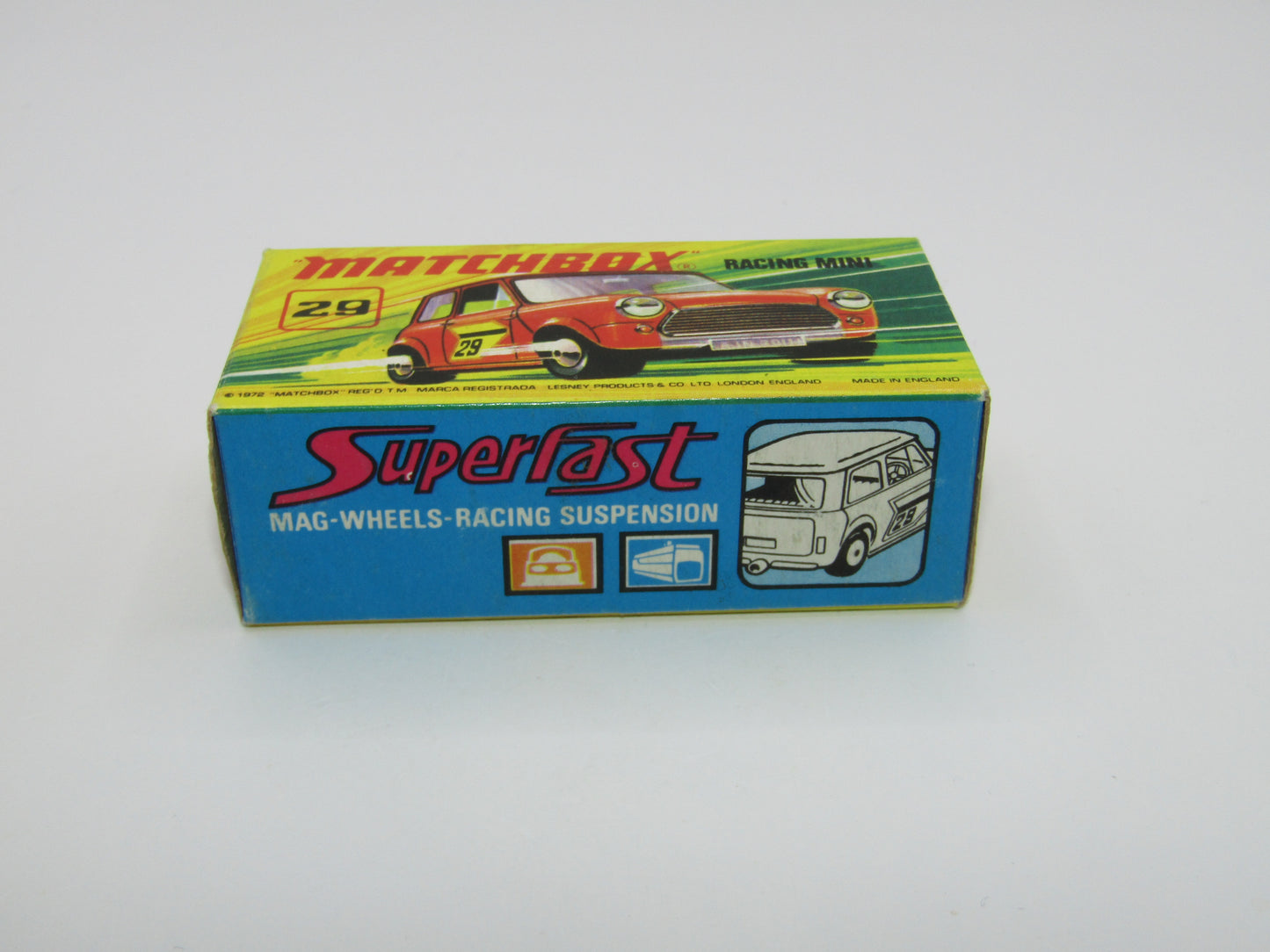 Matchbox Superfast No 29B Racing Mini DARK DULL RED Centre Cut Wheels