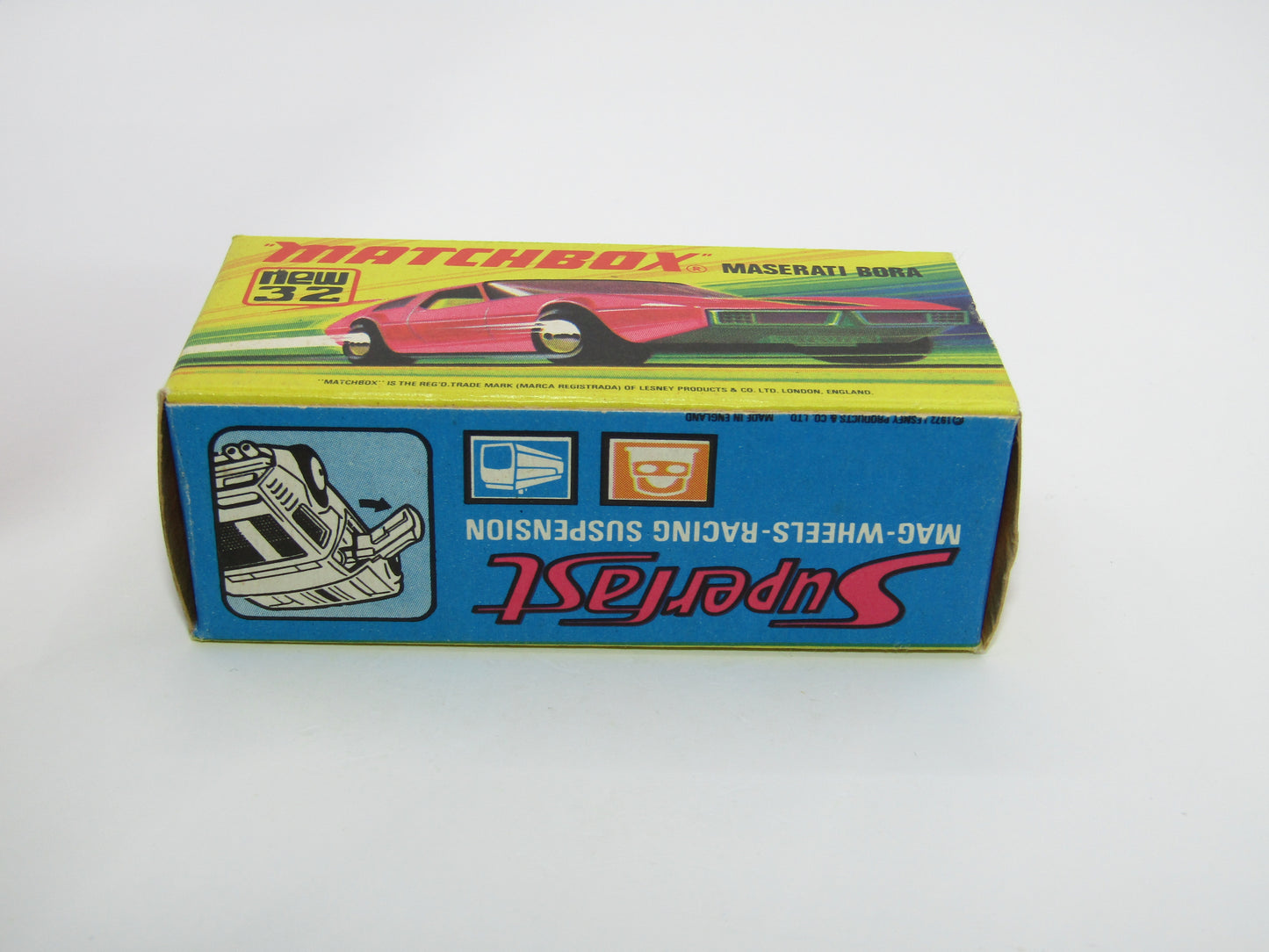 Matchbox Superfast No 32B Maserati Bora Magenta 5 ARCH Wheels No Labels