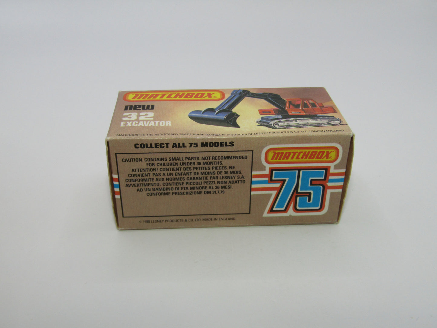 Matchbox Superfast No 32D Atlas Excavator Orange-Red Atlas Cast Grey Platform