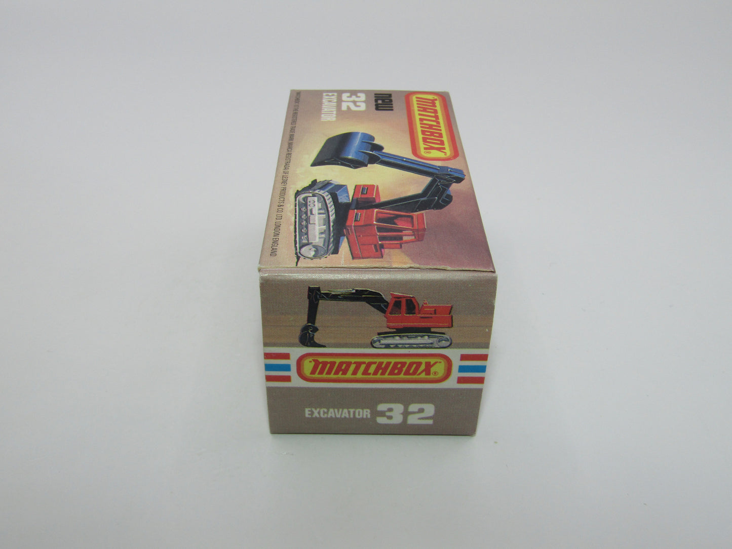 Matchbox Superfast No 32D Atlas Excavator RED Atlas Cast Grey Platform