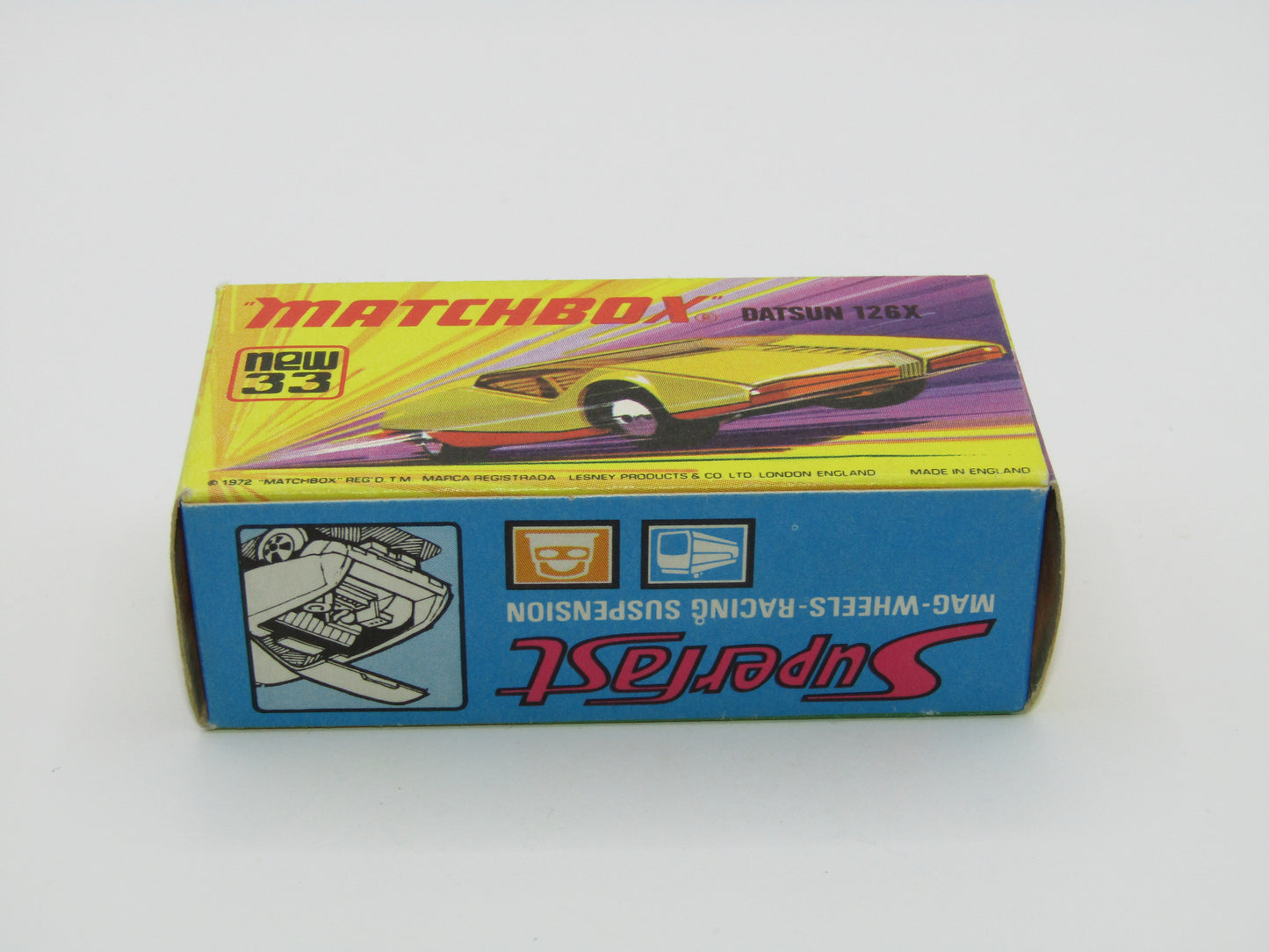 Matchbox Superfast 33B Datsun 126X Yellow LIGHT AMBER Windows