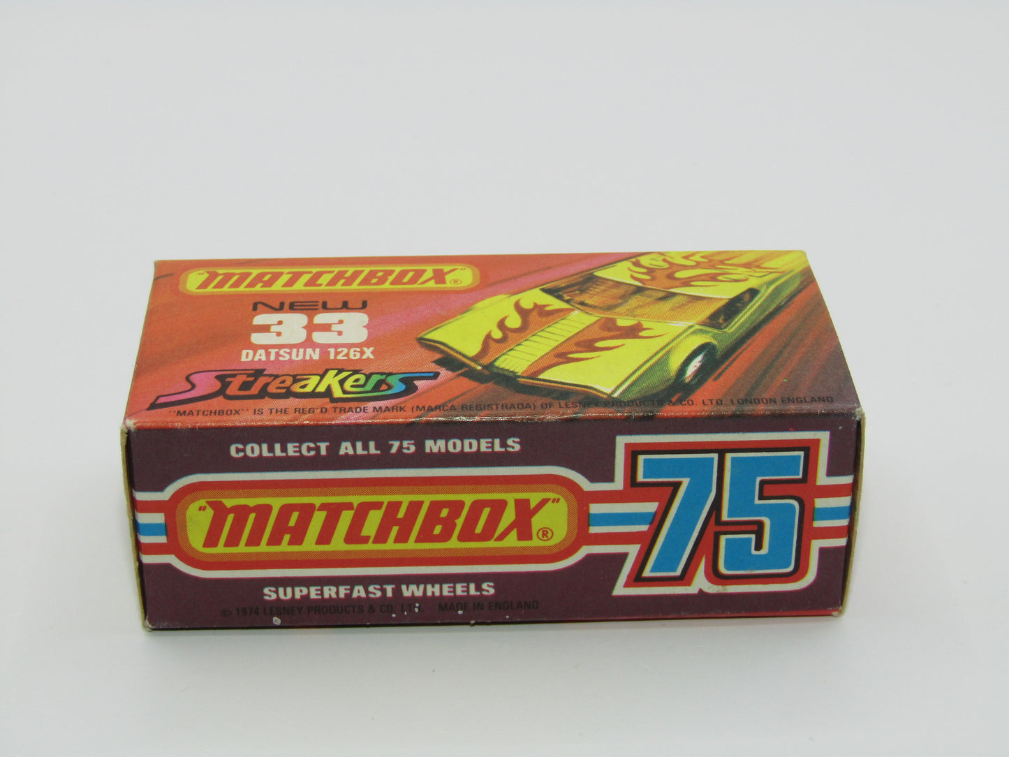 Matchbox Superfast 33B Datsun 126X Streakers Light Amber Windows Orange Base