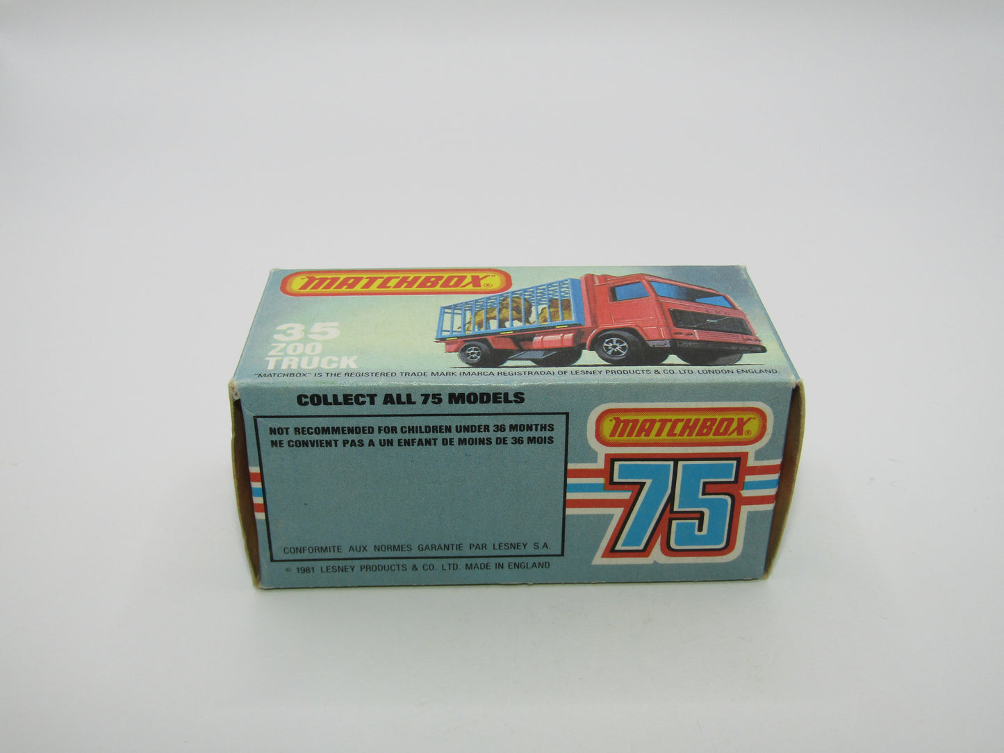 Matchbox Superfast No 35D Zoo Truck RED BASE 5 Spoke Wheels