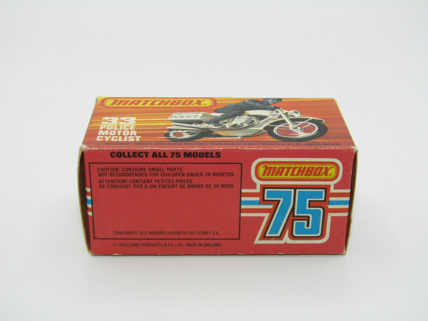 Matchbox Superfast 33C Police Motorcyclist BLACK Body, Black Case POLICE