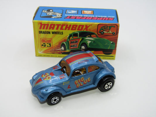 Matchbox Superfast Beetle Streaker Dark Metallic Blue Hong Kong Base