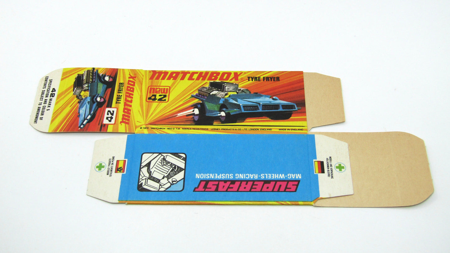 Matchbox Superfast 42B Tyre Fryer Empty Original Box - Factory Unfolded