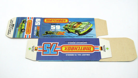 Matchbox Superfast 59C Planet Scout Empty Original Box - Factory Unfolded