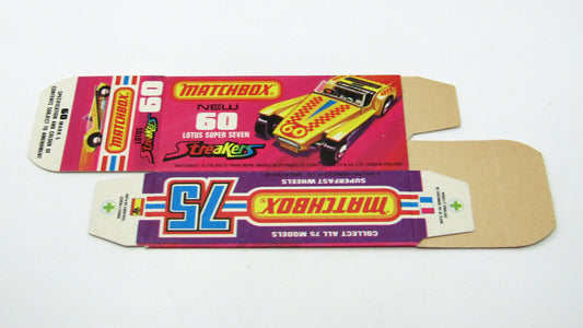 Matchbox Superfast 60B Lotus Super Seven Streakers Empty Original Box - Factory Unfolded