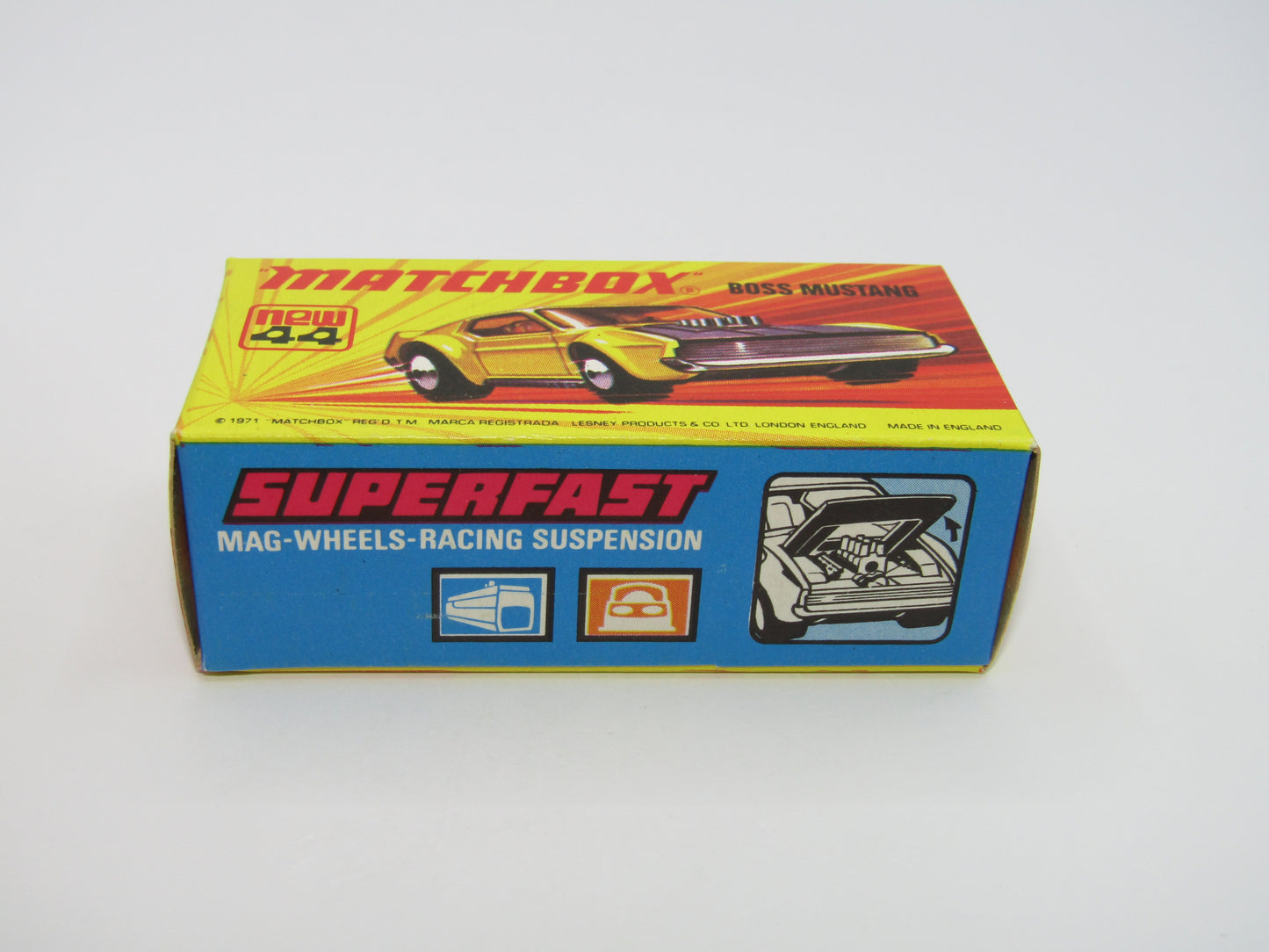 Matchbox Superfast 44B Boss Mustang Dark Orange Missing 1 Side Tampo
