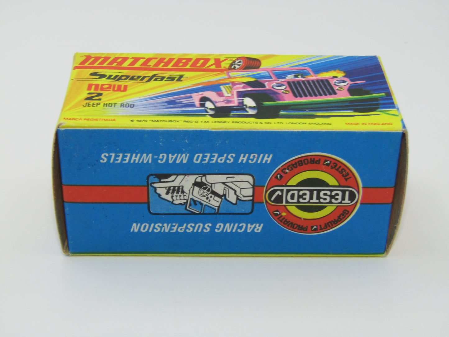 Matchbox Superfast 2B Jeep Hot Rod IVORY Interior, Green Base