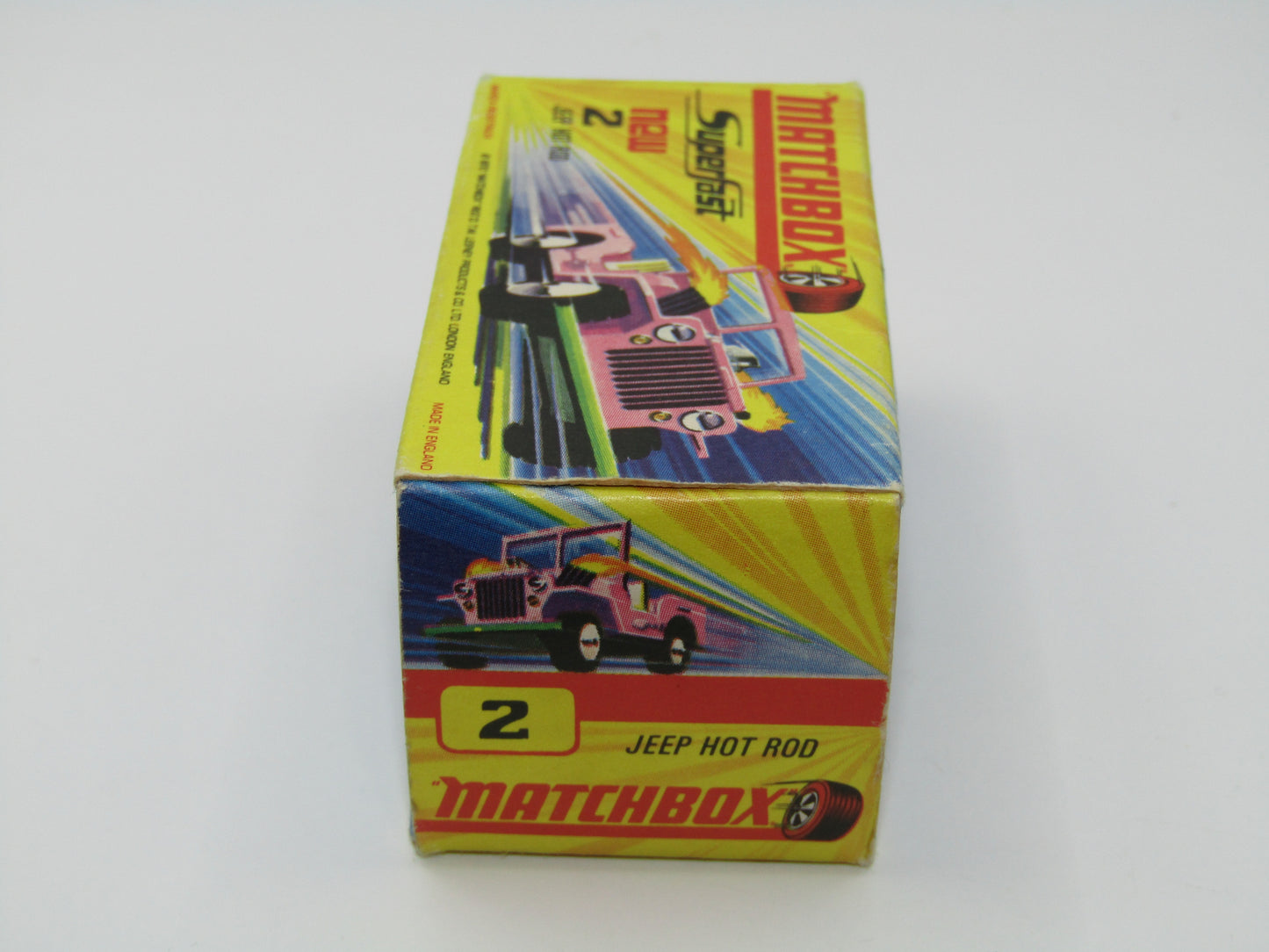 Matchbox Superfast 2B Jeep Hot Rod Light Pink, Green Base