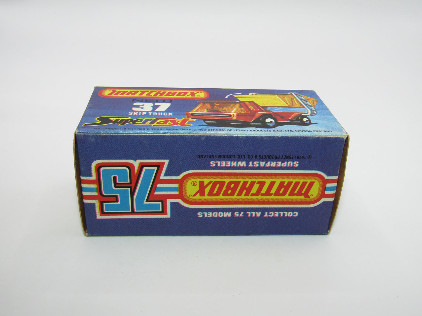 Matchbox Superfast No 37C Skip Truck ORANGE Red Skip, Black Base