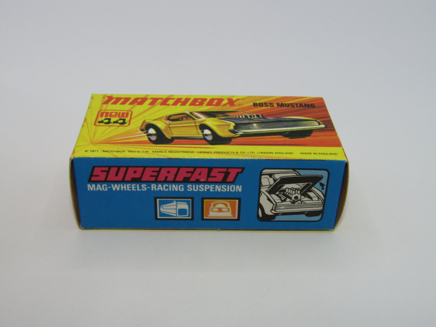 Matchbox Superfast 44B Boss Mustang OLIVE GREEN Dark Amber Windows