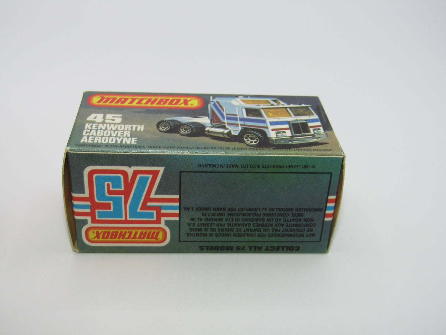 Matchbox Superfast 45C Kenworth Truck White, Blue & Green Tampo