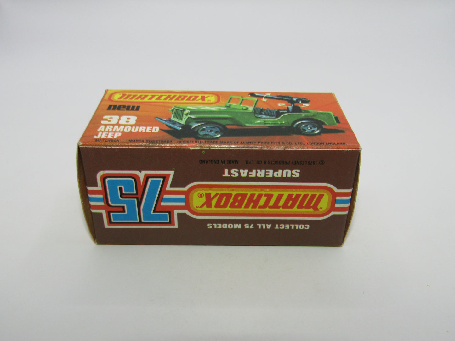 Matchbox Superfast No 38C Armoured Jeep OLIVE DRAB Star no 38 Jeep Base