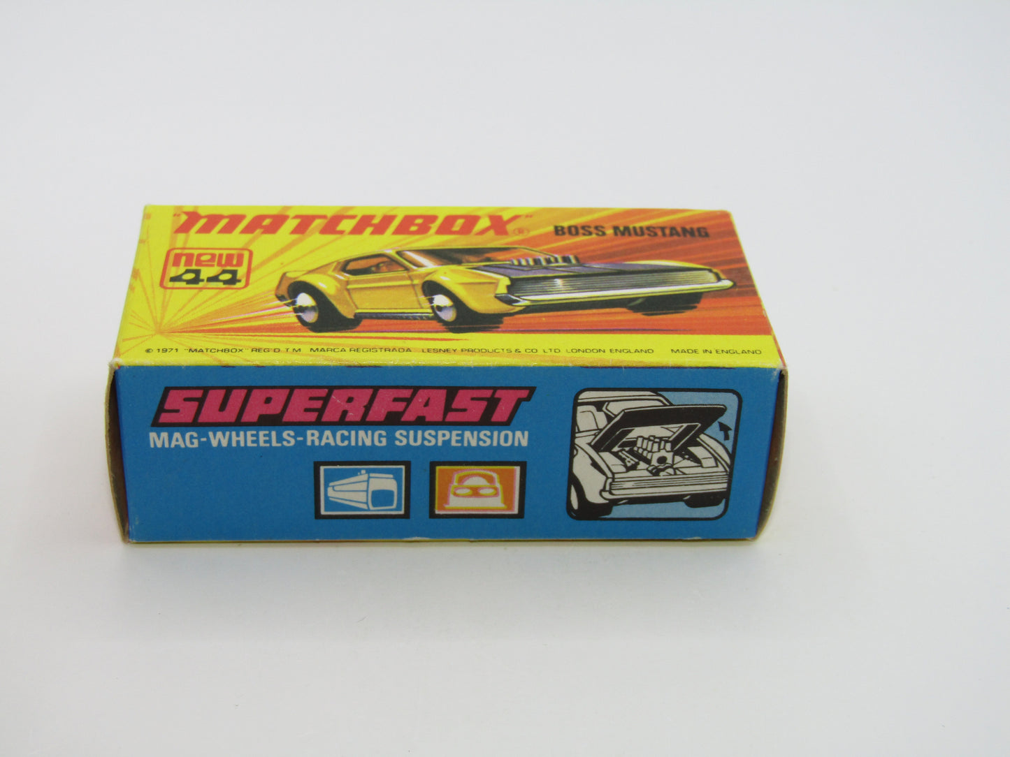Matchbox Superfast 44B Boss Mustang BOSS Outline LIGHT AMBER Windows