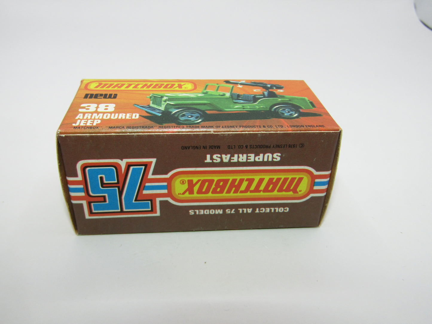 Matchbox Superfast No 38C Armoured Jeep Glossy GREY no 5 US Mail Base