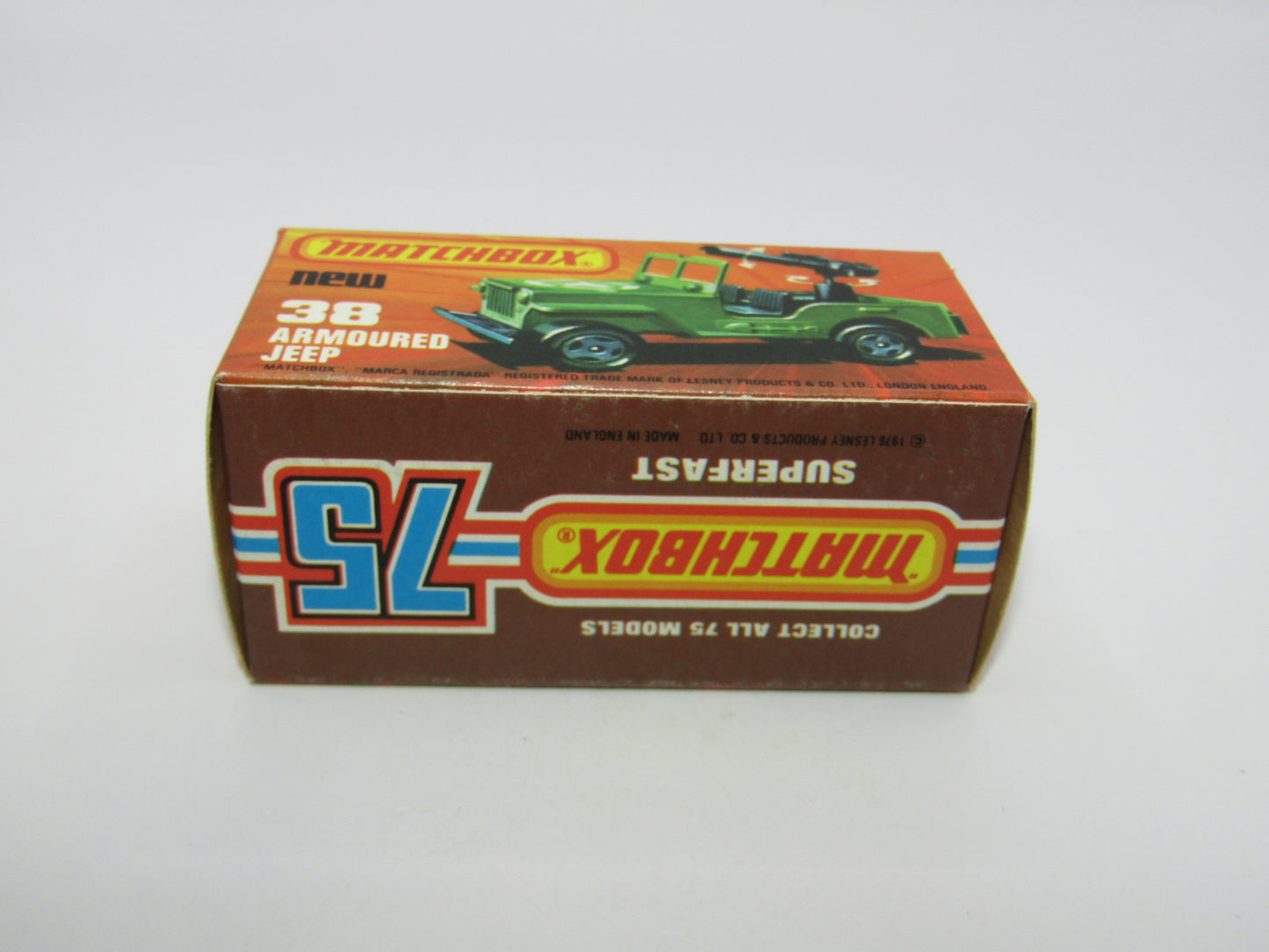 Matchbox Superfast No 38C Armoured Jeep NO Label Glossy GREY no 5 Base