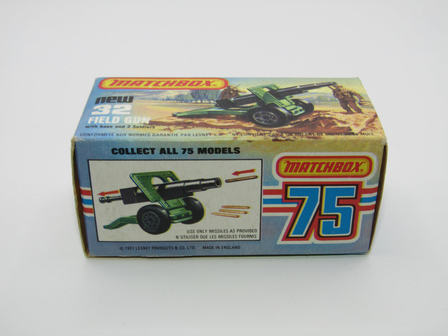 Matchbox Superfast 32C Field Gun Olive Green 5 Arch Wheels