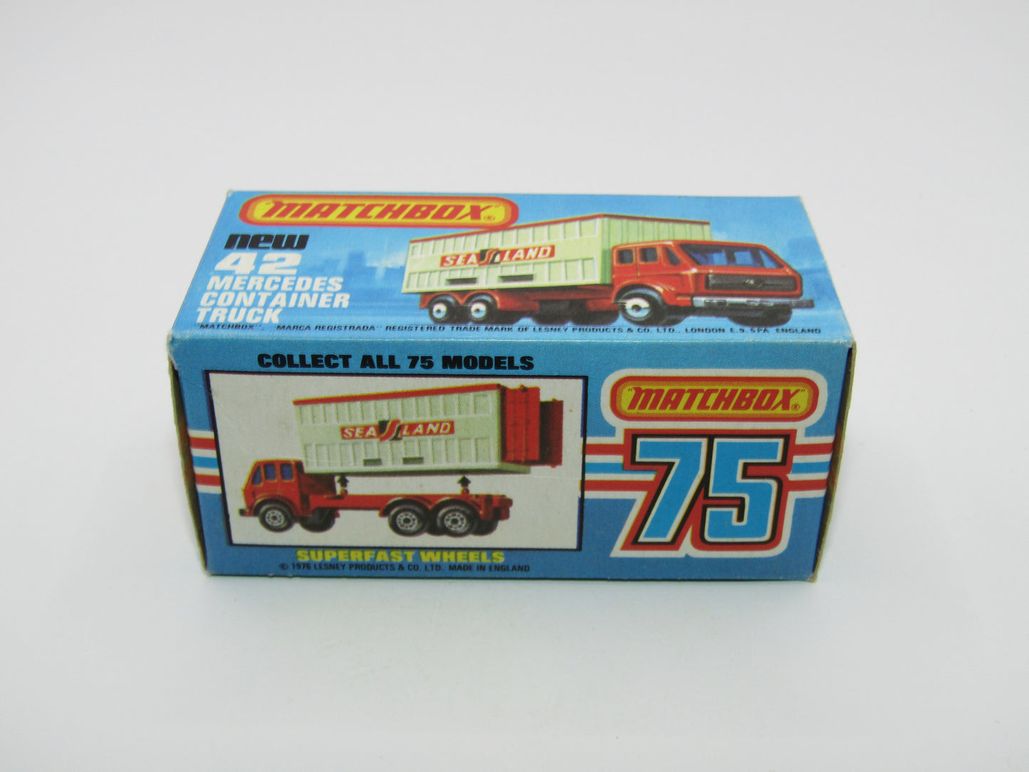 Matchbox Superfast No 42C Mercedes Container Truck CHOCOLATE Sealand