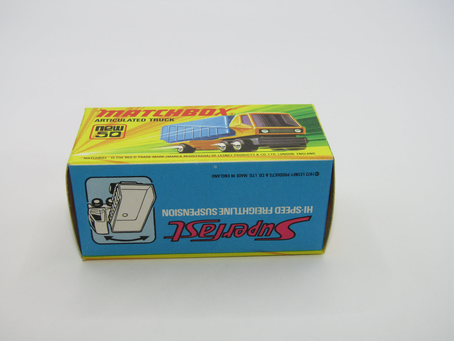 Matchbox Superfast 50B Articulated Truck LEMON YELLOW RED Windows
