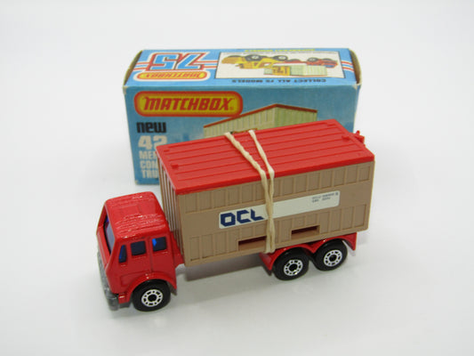 Matchbox Superfast No 42C Mercedes Container Truck TAN OCL