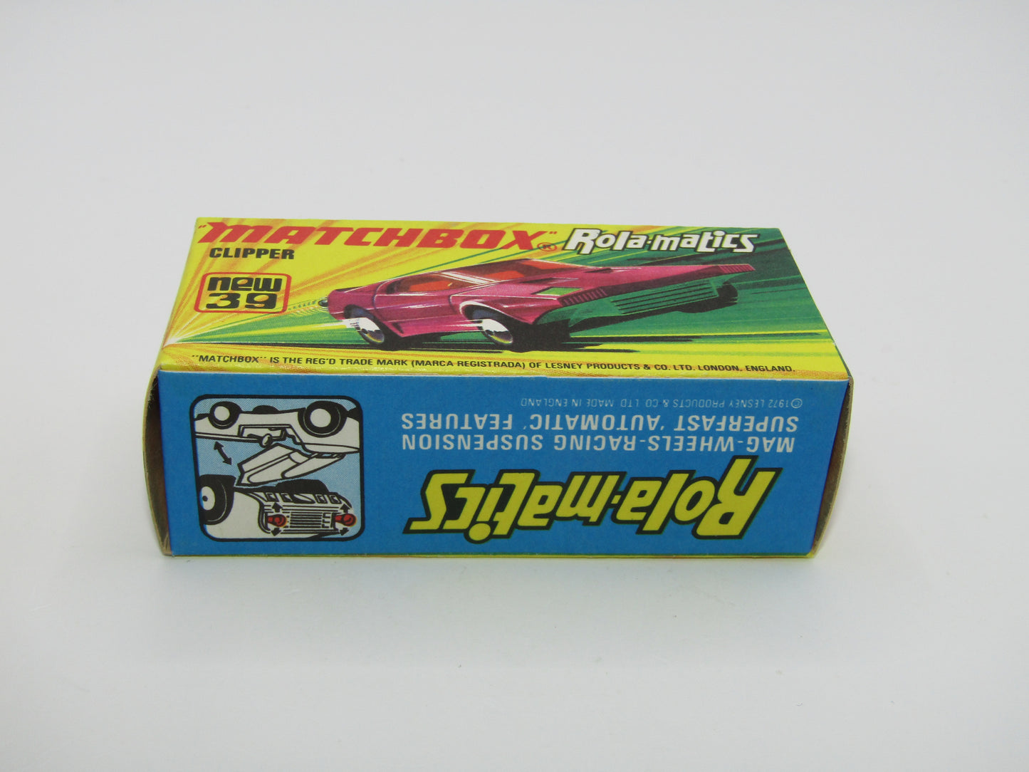 Matchbox Superfast 39A Clipper Magenta Purple Metallic BLUE GREEN Base