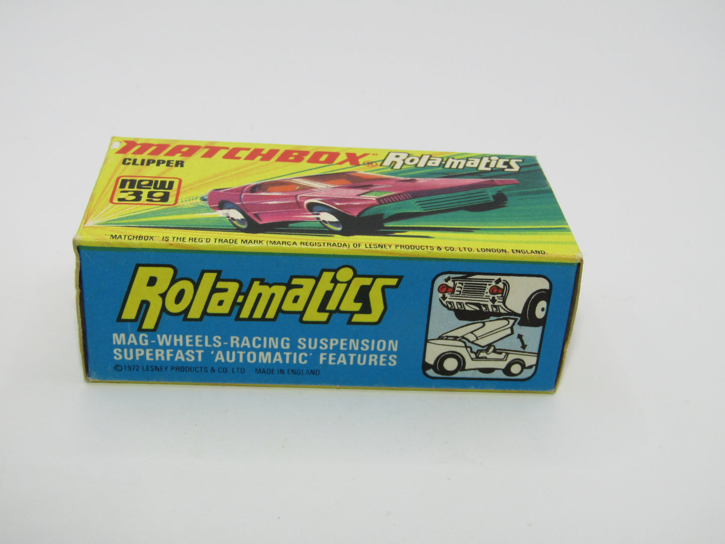 Matchbox Superfast 39A Clipper Purple UNPAINTED Base WHITE Exhausts