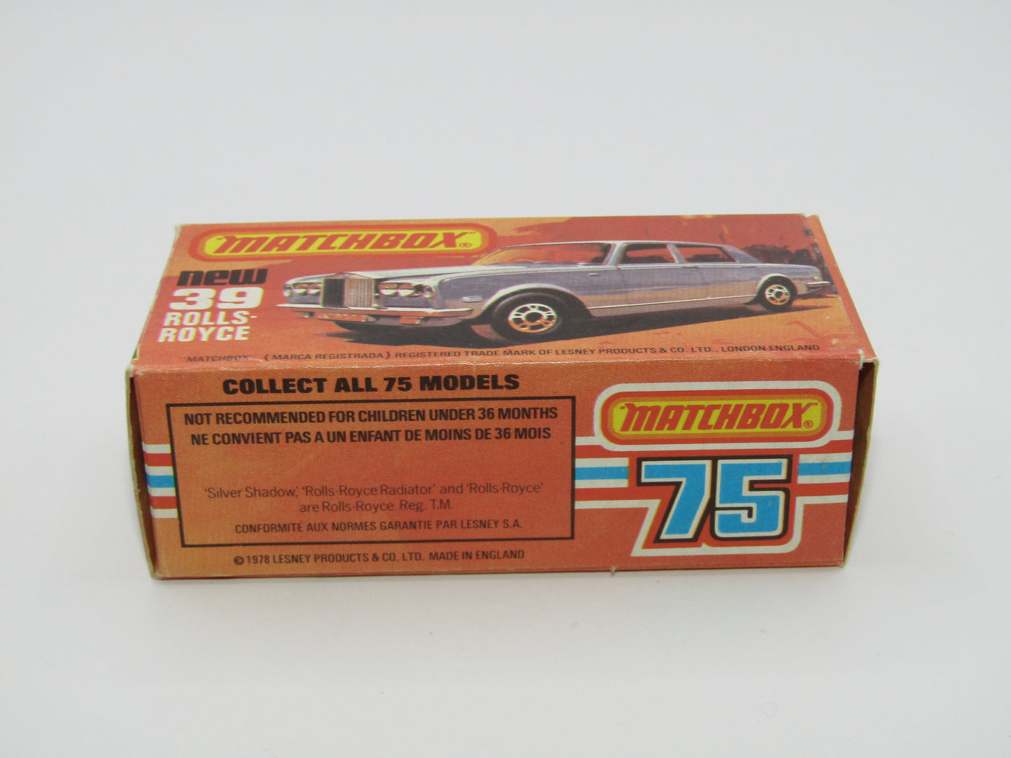 Matchbox Superfast 39B Rolls Royce Silver Shadow Red, Light Cream Interior