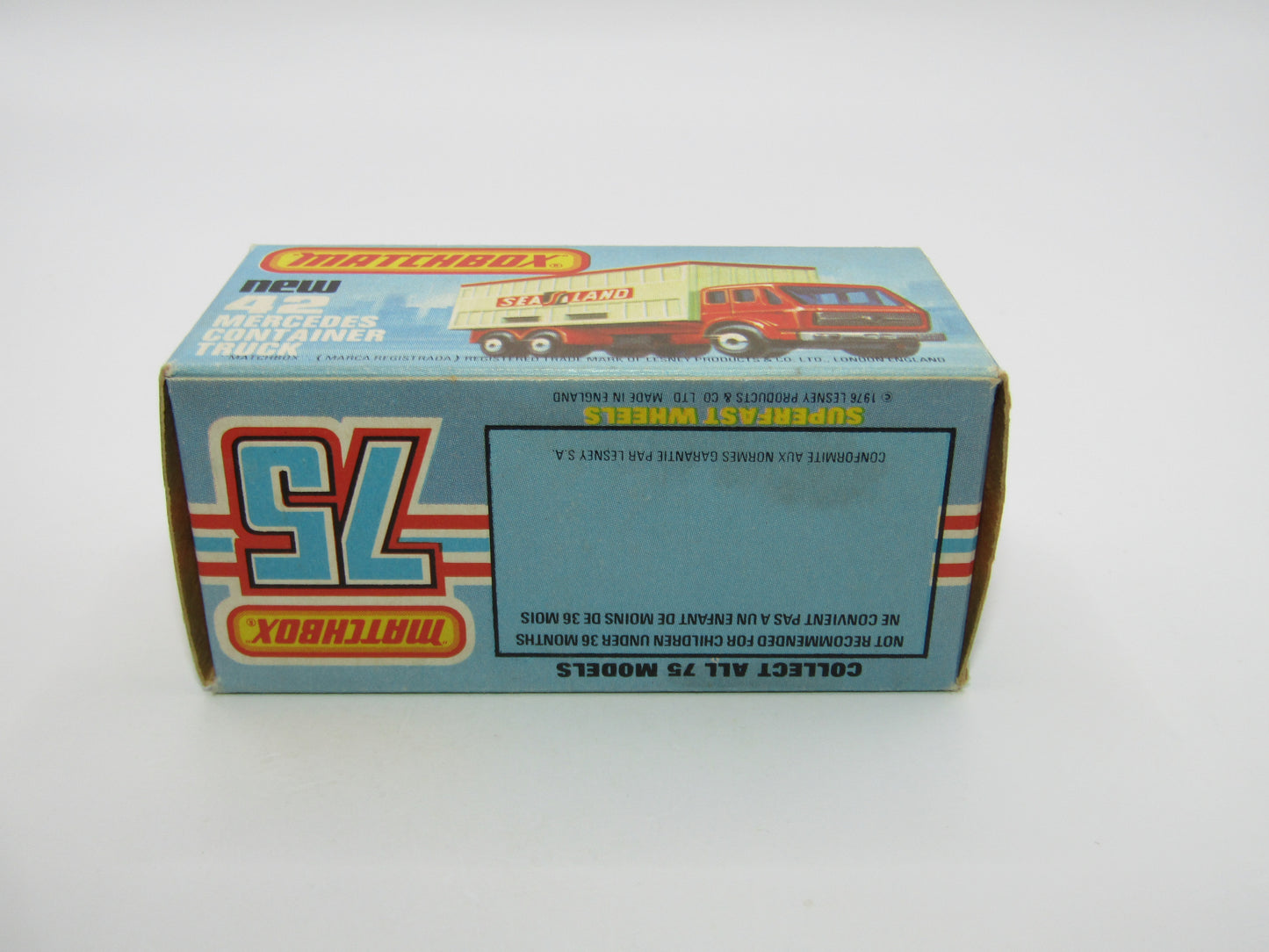 Matchbox Superfast 42C Mercedes Container Truck MATCHBOX to the LEFT