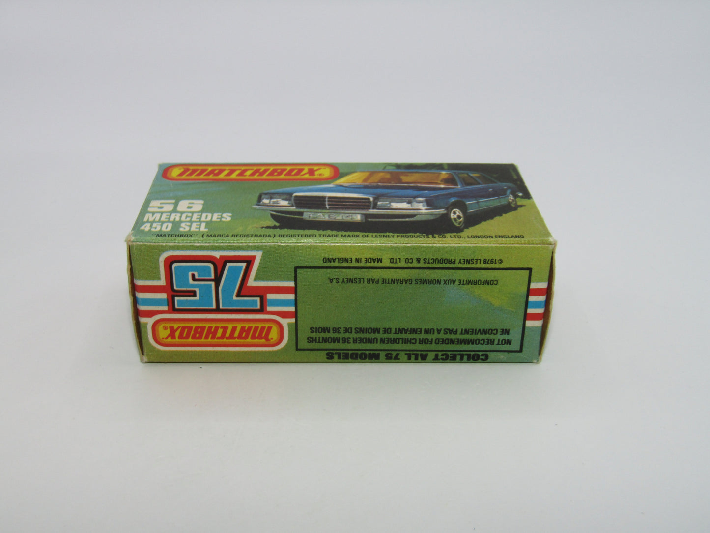 Matchbox Superfast 56C Mercedes 450SEL Police Car Light Green Tampo Silver Base
