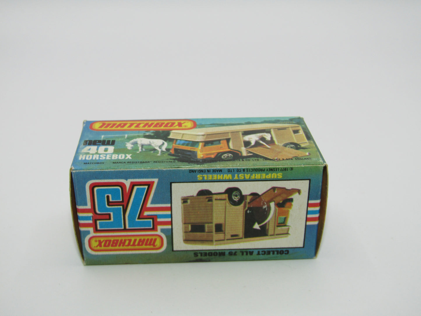 Matchbox Superfast 40B Horse Box Orange UNPAINTED Base GREEN Door