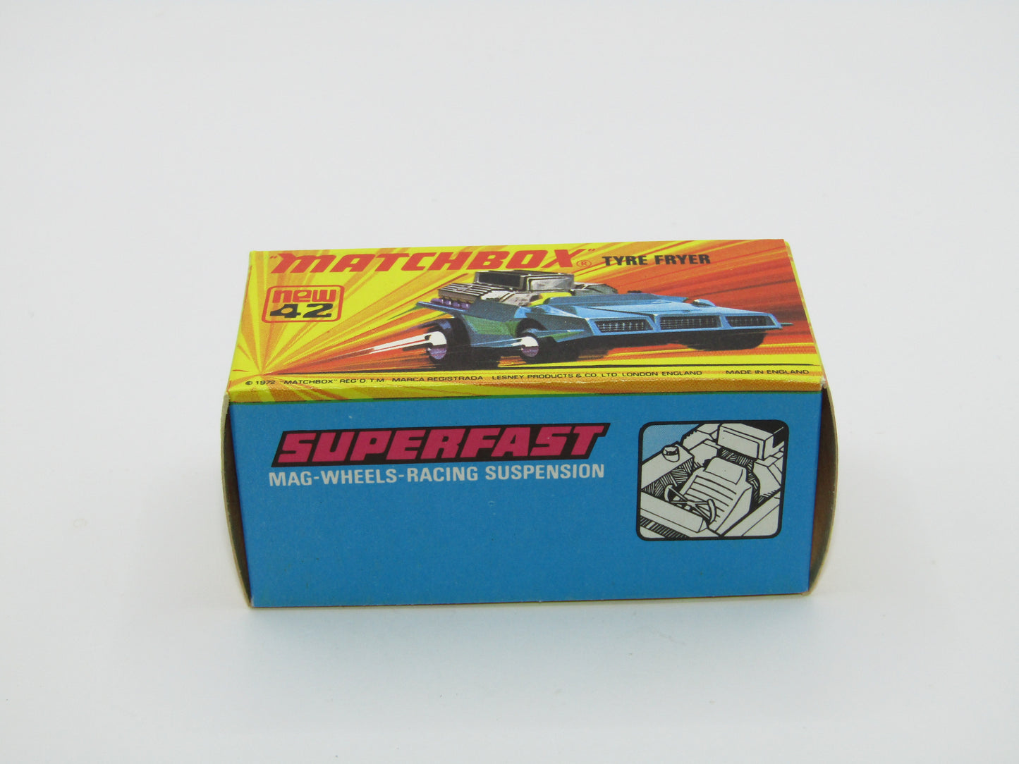 Matchbox Superfast 42B Tyre Fryer LEMON YELLOW Interior