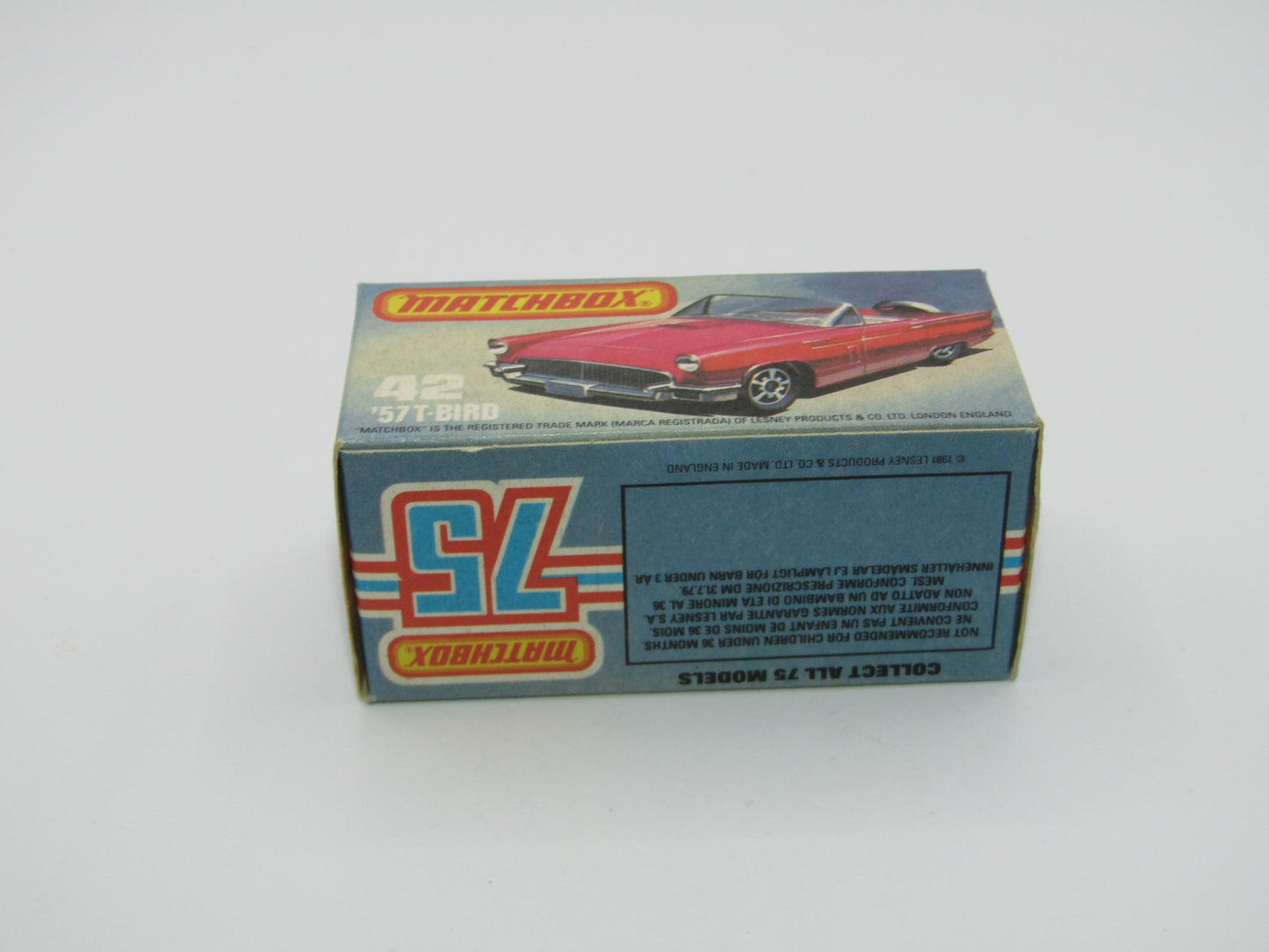 Matchbox Superfast 42D Ford Thunderbird Light Amber Windows Unpainted Base