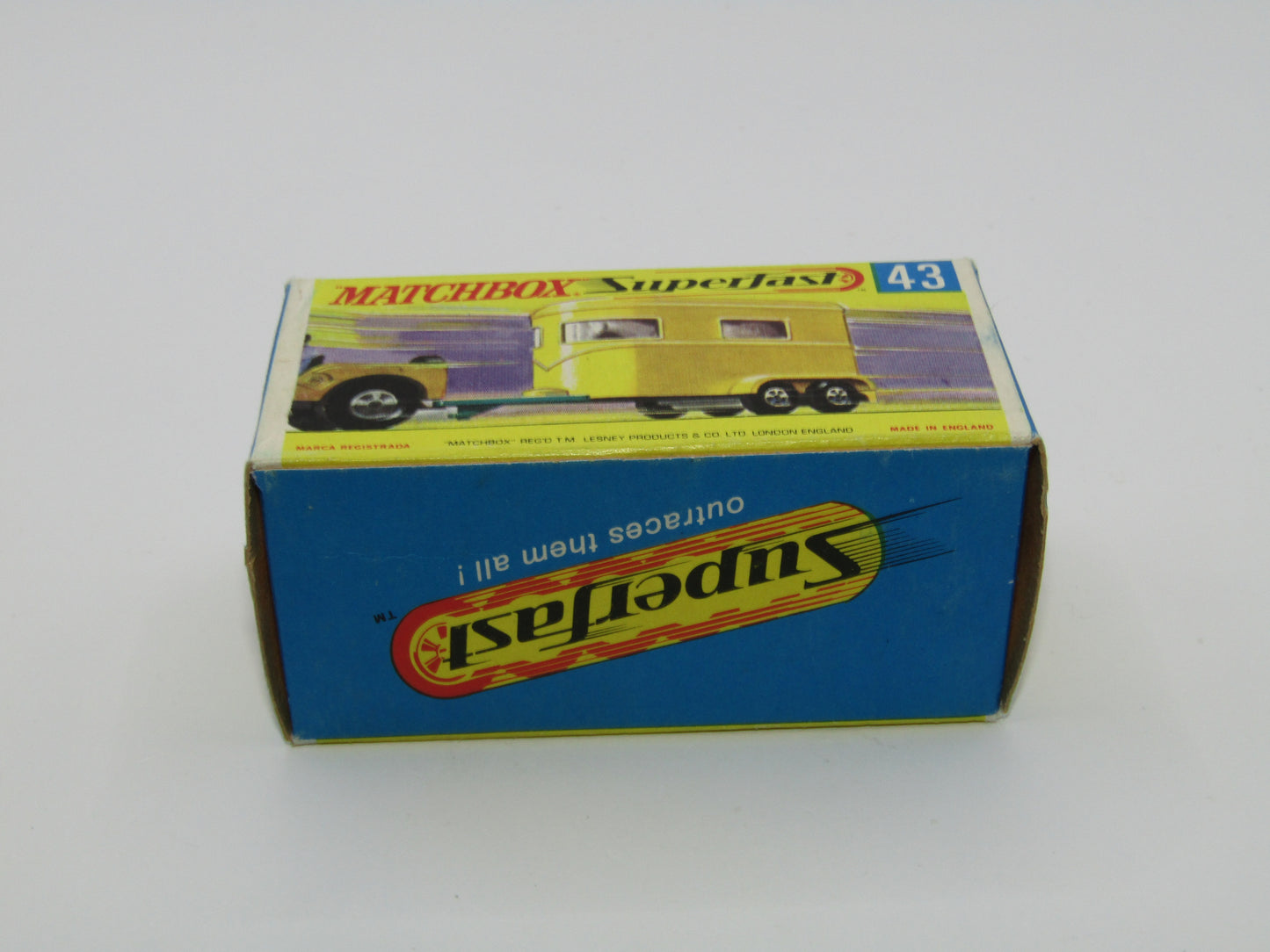 Matchbox Superfast 43A Pony Trailer Centre Cut Wheels Pony Label GREY Base