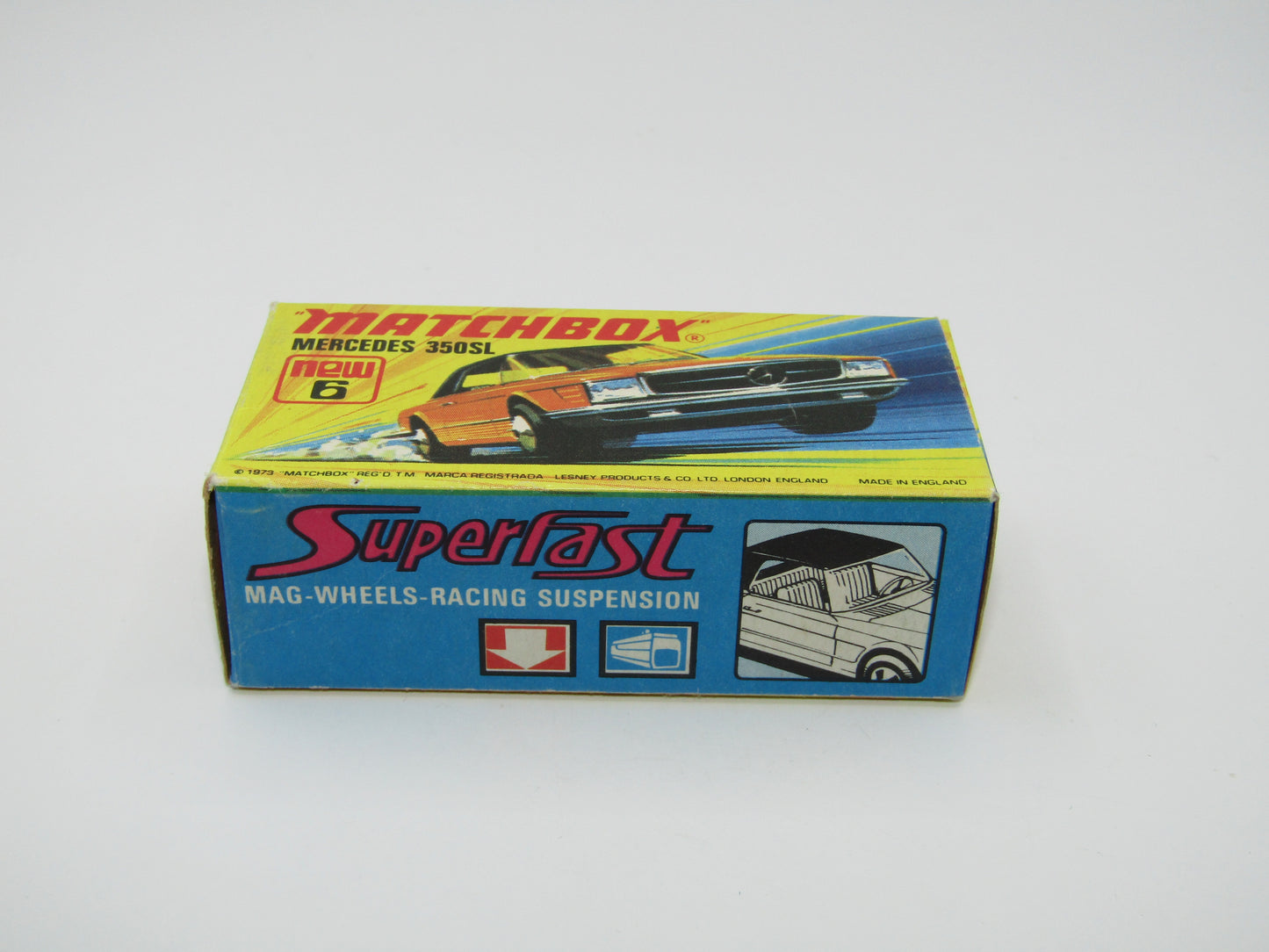 Matchbox Superfast 6B Mercedes 350SL LIGHT Yellow 5 Arch wheels