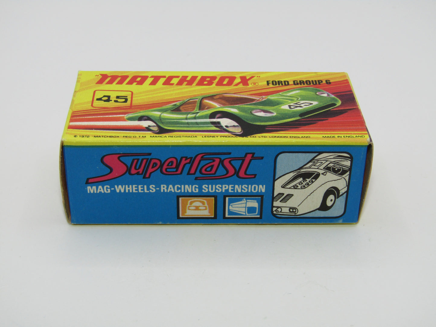 Matchbox Superfast 45A Ford Group 6 Lime Green PINK BASE Chrome Engine