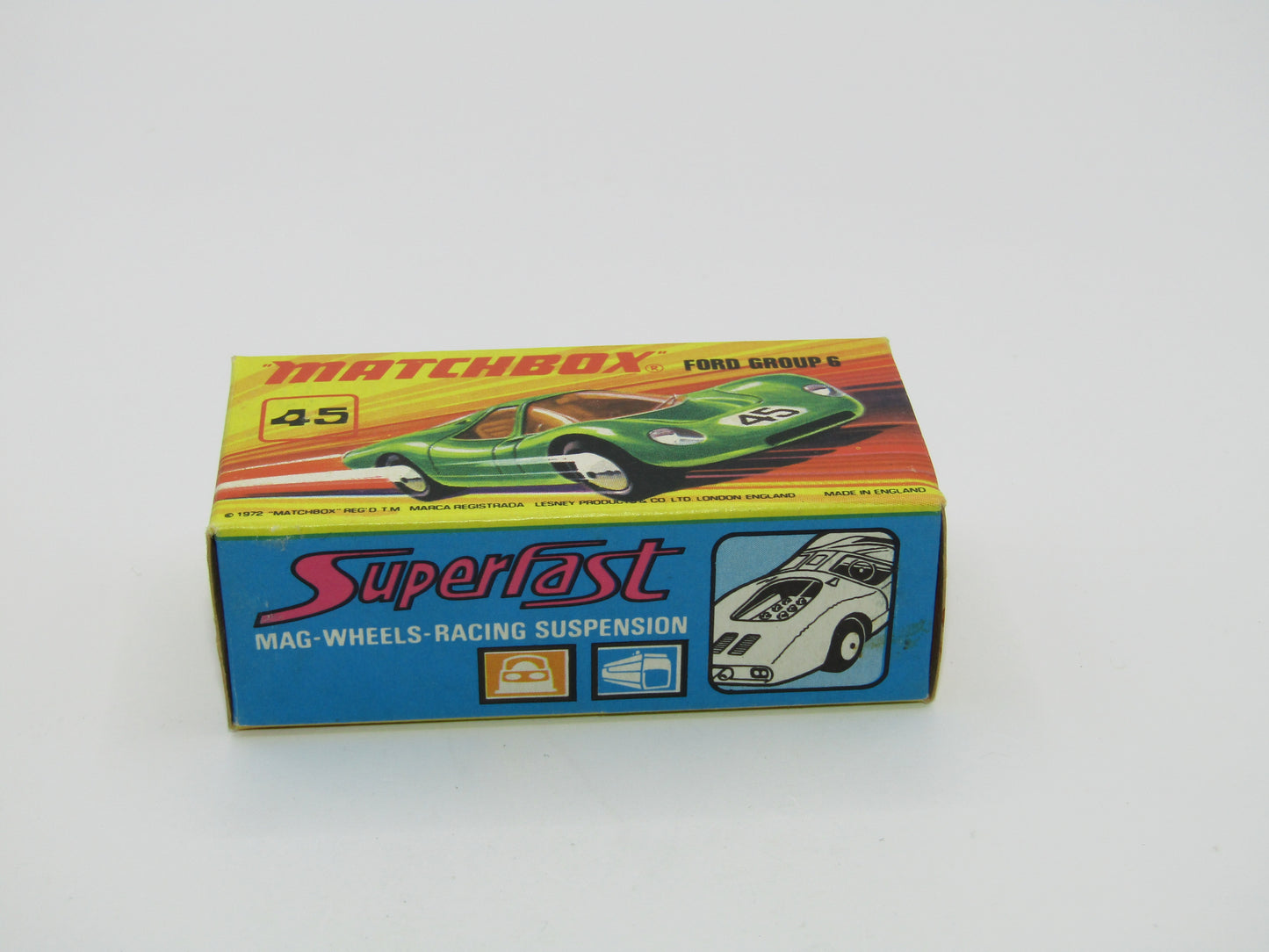 Matchbox Superfast 45A Ford Group 6 METALLIC RED Gloss Black Base