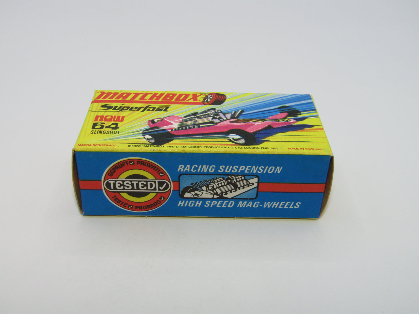 Matchbox Superfast 64B Slingshot Dragster Steel Blue Star & Flames Label
